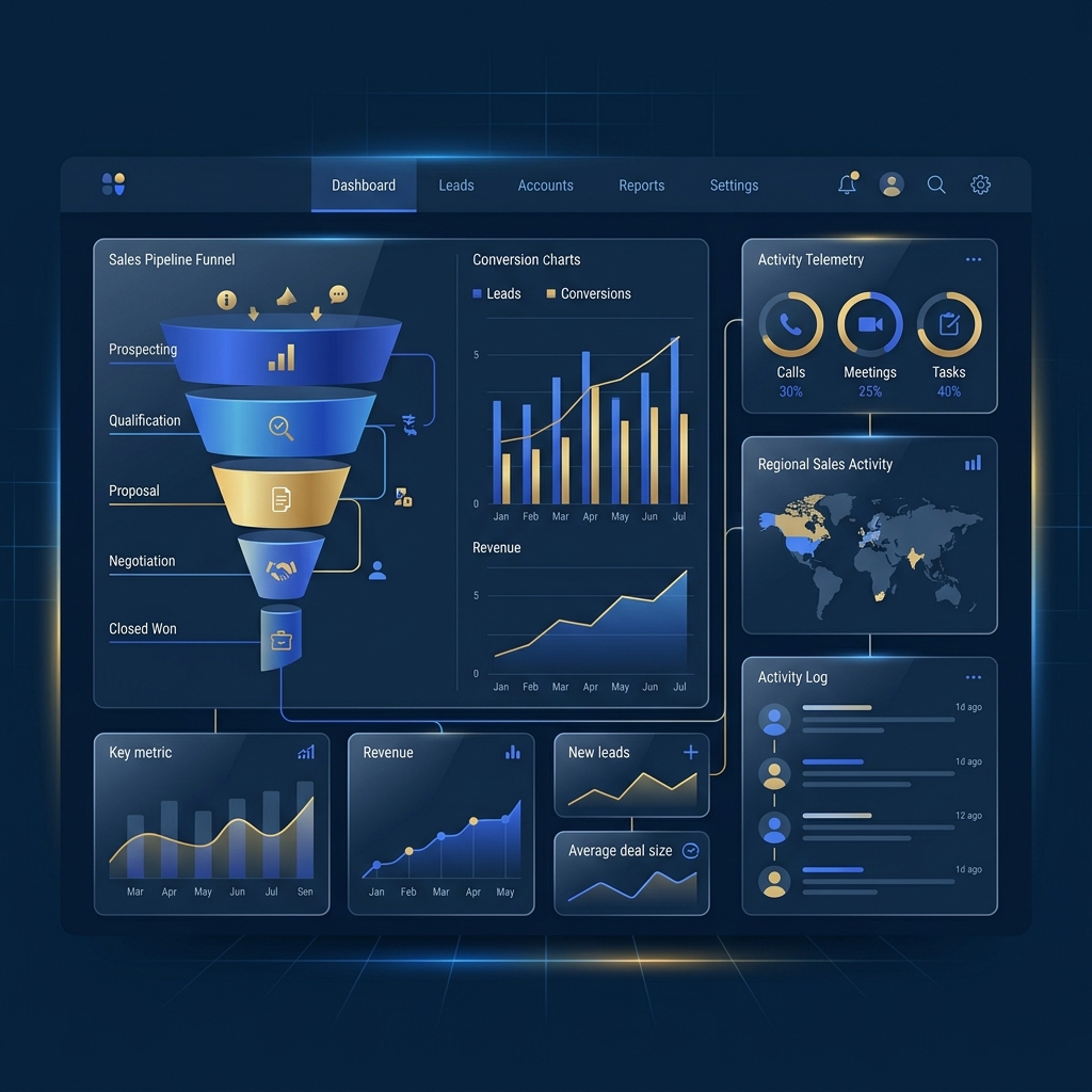 ZentoCloud Premium CRM Analytics Dashboard Interface
